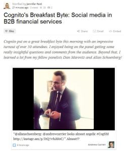 Cognito Breakfast Byte: Social Media in B2B Financial Services