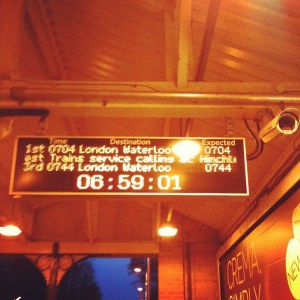 First day back on the job started early. 